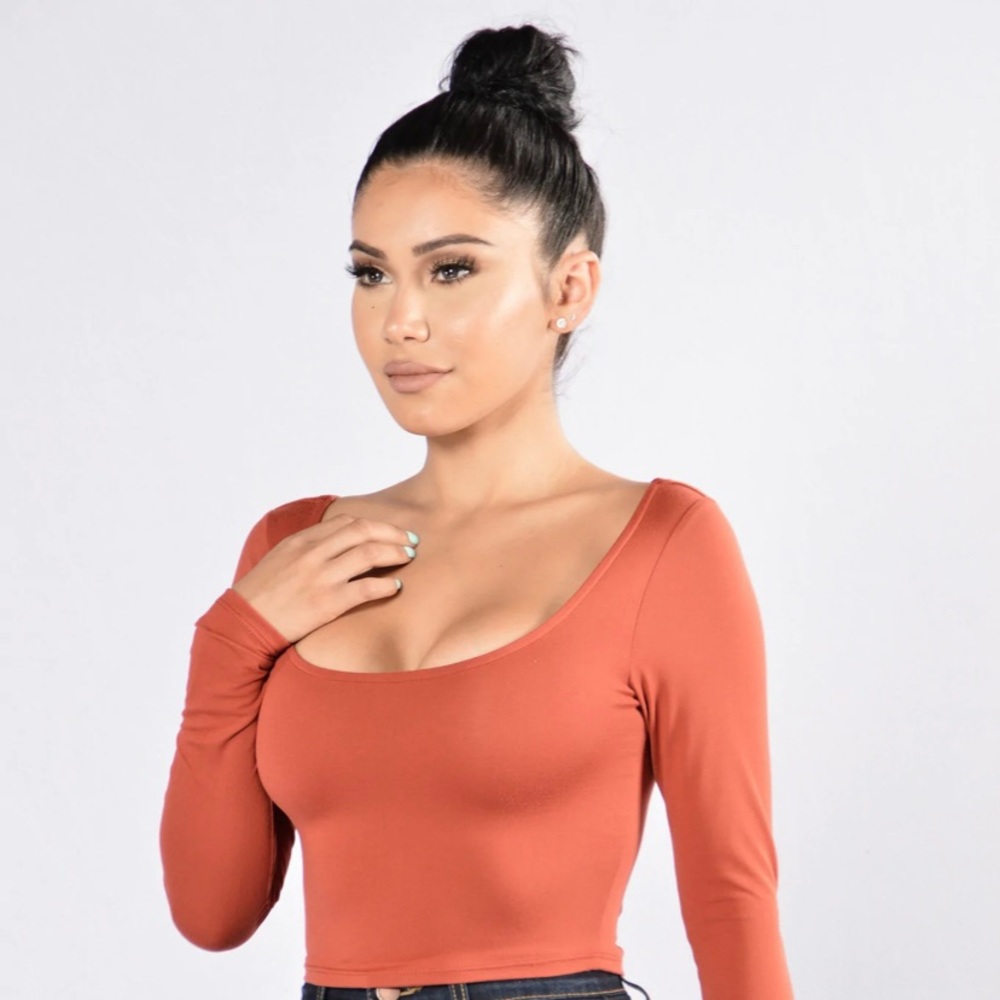 Fashion Nova Back and Forth Top -Rust color